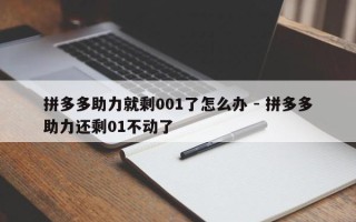 拼多多助力就剩001了怎么办 - 拼多多助力还剩01不动了