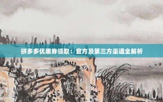 拼多多优惠券领取：官方及第三方渠道全解析