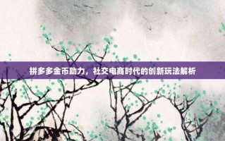 拼多多金币助力，社交电商时代的创新玩法解析