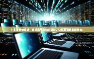 拼多多砍价攻略，省钱高手的独家语录，让你轻松砍到最低价！