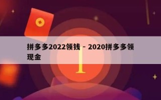 拼多多2022领钱 - 2020拼多多领现金