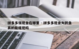 拼多多领现金在哪里 - 拼多多现金大转盘真的能提现吗