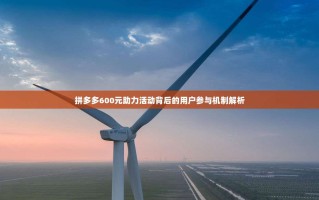 拼多多600元助力活动背后的用户参与机制解析