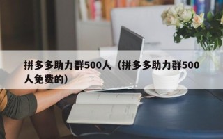 拼多多助力群500人（拼多多助力群500人免费的）