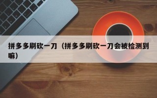 拼多多刷砍一刀（拼多多刷砍一刀会被检测到嘛）