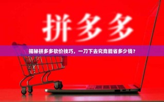 揭秘拼多多砍价技巧，一刀下去究竟能省多少钱？