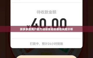 拼多多新用户助力活动背后的潜在风险分析