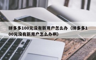 拼多多100元没有新用户怎么办（拼多多100元没有新用户怎么办啊）