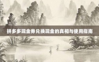 拼多多现金券兑换现金的真相与使用指南