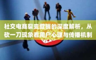 社交电商裂变营销的深度解析，从砍一刀现象看用户心理与传播机制
