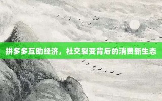 拼多多互助经济，社交裂变背后的消费新生态