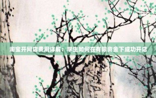 淘宝开网店费用详解：学生如何在有限资金下成功开店