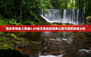 拼多多现金大转盘0.09金币背后的消费心理与营销策略分析