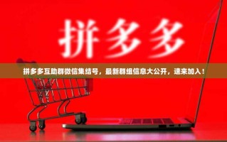 拼多多互助群微信集结号，最新群组信息大公开，速来加入！