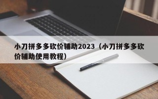 小刀拼多多砍价辅助2023（小刀拼多多砍价辅助使用教程）