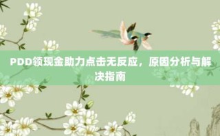 PDD领现金助力点击无反应，原因分析与解决指南
