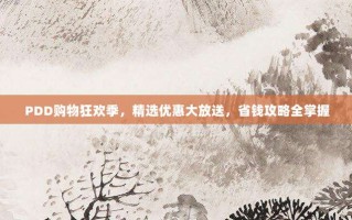 PDD购物狂欢季，精选优惠大放送，省钱攻略全掌握