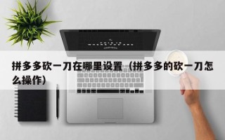 拼多多砍一刀在哪里设置（拼多多的砍一刀怎么操作）