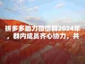 2024拼多多助力微信群：互助共赢，畅享助力新体验
