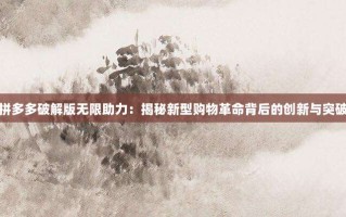 拼多多破解版无限助力：揭秘新型购物革命背后的创新与突破