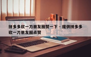 拼多多砍一刀朋友圈赞一下 - 提供拼多多砍一刀朋友圈点赞