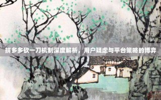 拼多多砍一刀机制深度解析，用户疑虑与平台策略的博弈