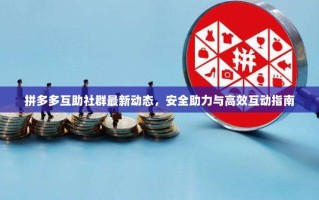 拼多多互助社群最新动态，安全助力与高效互动指南