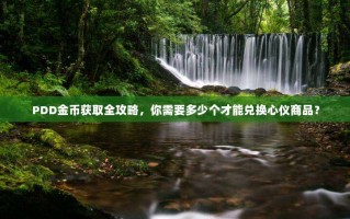 PDD金币获取全攻略，你需要多少个才能兑换心仪商品？