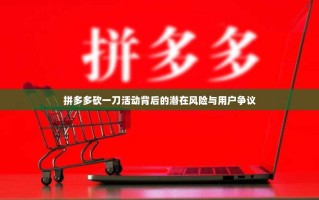 拼多多砍一刀活动背后的潜在风险与用户争议