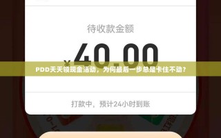 PDD天天领现金活动，为何最后一步总是卡住不动？