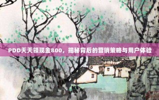 PDD天天领现金800，揭秘背后的营销策略与用户体验