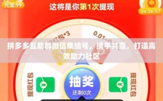 拼多多互助群微信集结号，携手共赢，打造高效助力社区