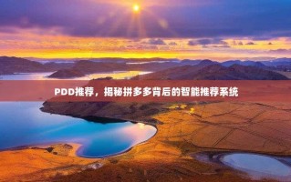 PDD推荐，揭秘拼多多背后的智能推荐系统