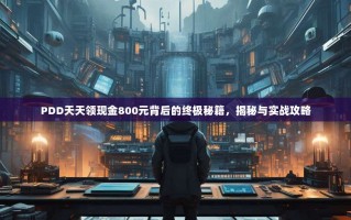 PDD天天领现金800元背后的终极秘籍，揭秘与实战攻略