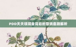 PDD天天领现金背后的营销套路解析