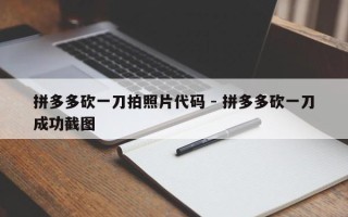 拼多多砍一刀拍照片代码 - 拼多多砍一刀成功截图