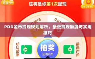 PDD金币提现规则解析，最低提现额度与实用技巧