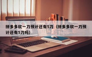 拼多多砍一刀预计还有5刀（拼多多砍一刀预计还有5刀吗）