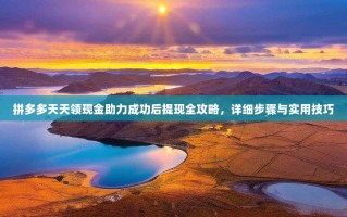 拼多多天天领现金助力成功后提现全攻略，详细步骤与实用技巧