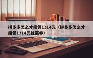 拼多多怎么才能领1314元（拼多多怎么才能领1314元优惠券）
