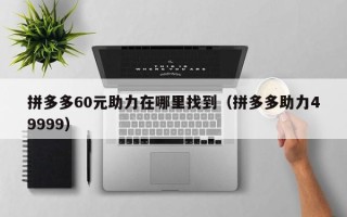 拼多多60元助力在哪里找到（拼多多助力49999）