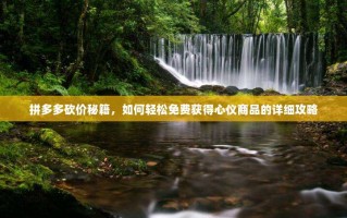 拼多多砍价秘籍，如何轻松免费获得心仪商品的详细攻略