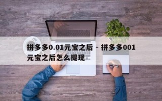 拼多多0.01元宝之后 - 拼多多001元宝之后怎么提现