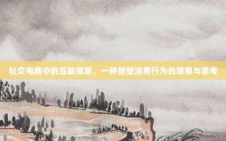 社交电商中的互助现象，一种新型消费行为的观察与思考
