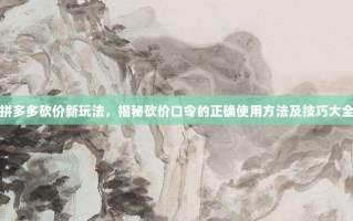 拼多多砍价新玩法，揭秘砍价口令的正确使用方法及技巧大全