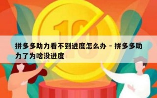 拼多多助力看不到进度怎么办 - 拼多多助力了为啥没进度