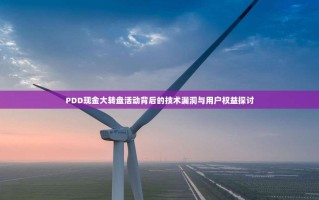 PDD现金大转盘活动背后的技术漏洞与用户权益探讨