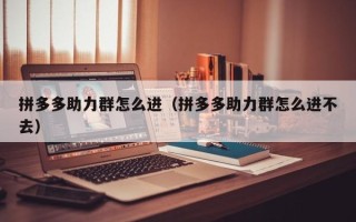 拼多多助力群怎么进（拼多多助力群怎么进不去）