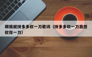跟我就拼多多砍一刀歌词（拼多多砍一刀我想砍你一刀）
