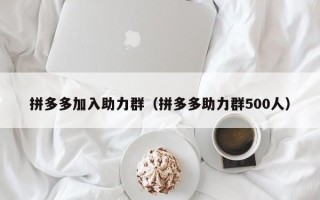 拼多多加入助力群（拼多多助力群500人）